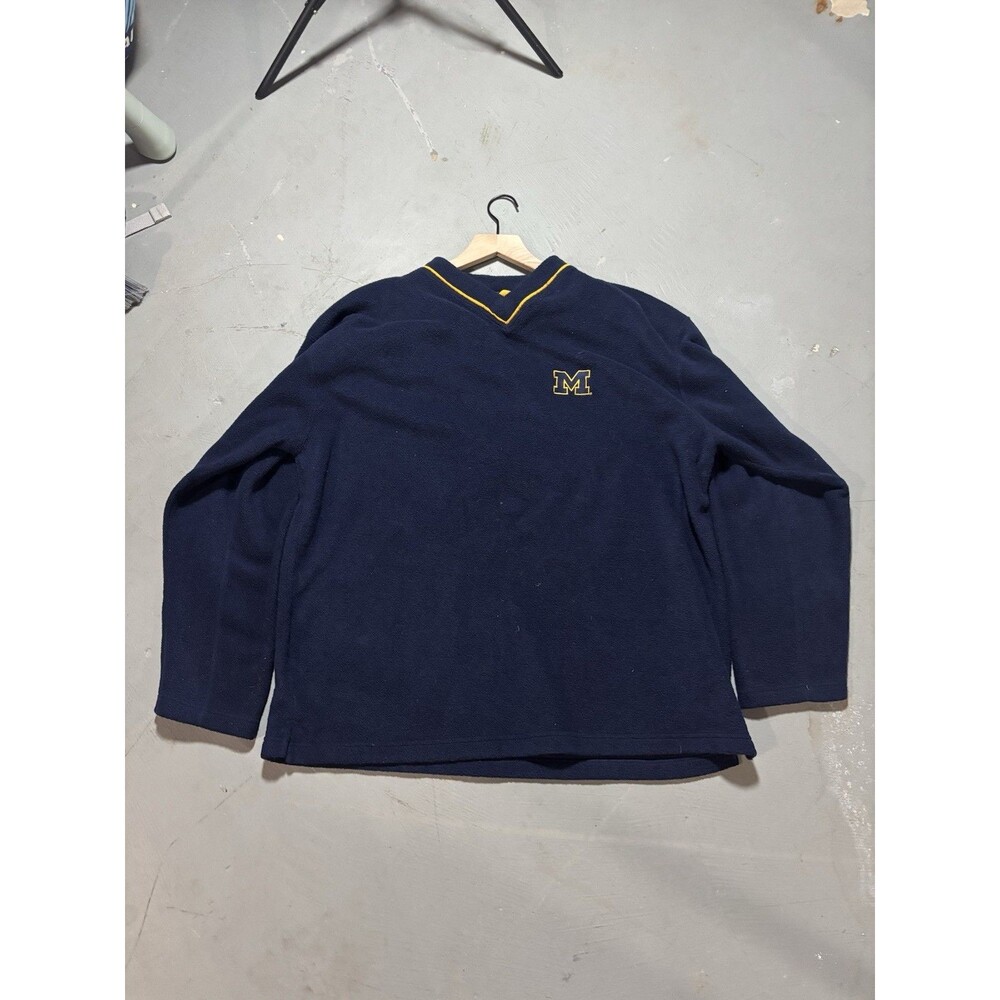 Vintage NCAA Michigan Wolverines Pullover Sweatshirt Fleece Men's Large Blue